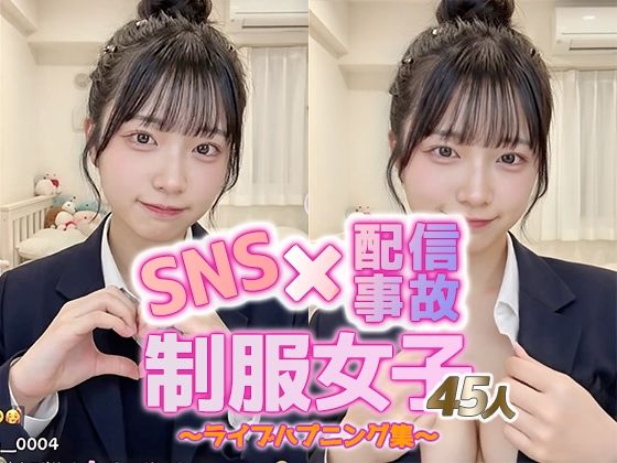 【動画】SNS×配信事故｜制服女子45人のライブハプニング集  エロ画像752398